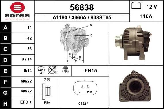 EAI 56838 - Alternator furqanavto.az