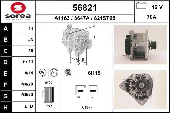 EAI 56821 - Alternator furqanavto.az