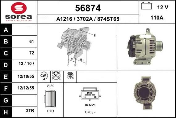 EAI 56874 - Alternator furqanavto.az