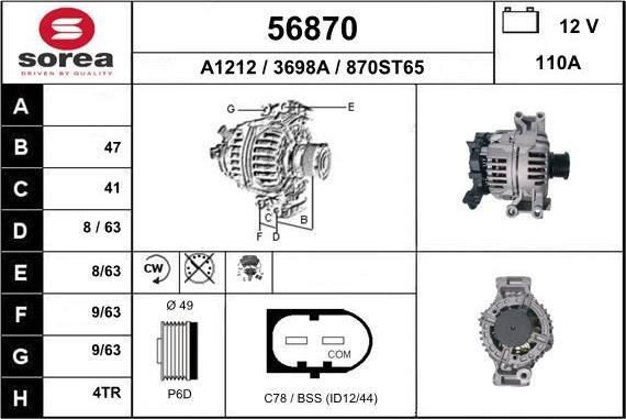 EAI 56870 - Alternator furqanavto.az