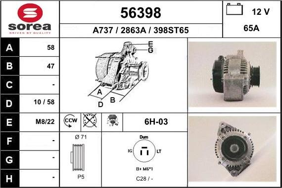 EAI 56398 - Alternator furqanavto.az