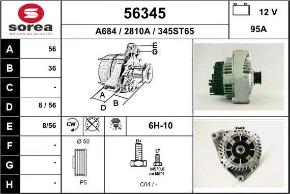 EAI 56345 - Alternator furqanavto.az