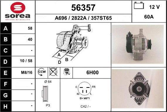 EAI 56357 - Alternator furqanavto.az