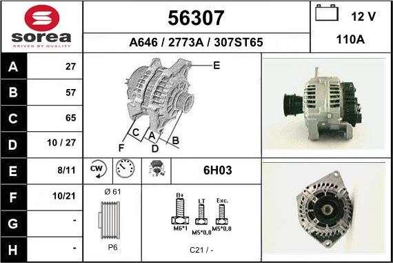 EAI 56307 - Alternator furqanavto.az