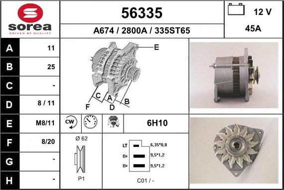 EAI 56335 - Alternator furqanavto.az