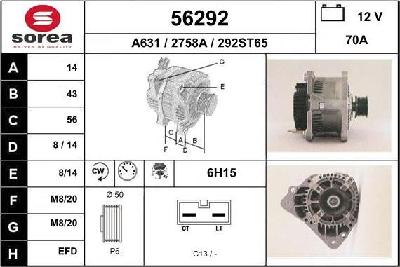 EAI 56292 - Alternator furqanavto.az