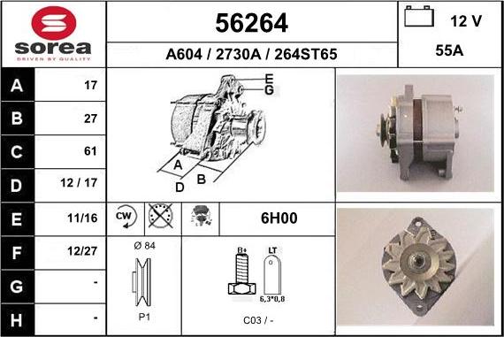 EAI 56264 - Alternator furqanavto.az