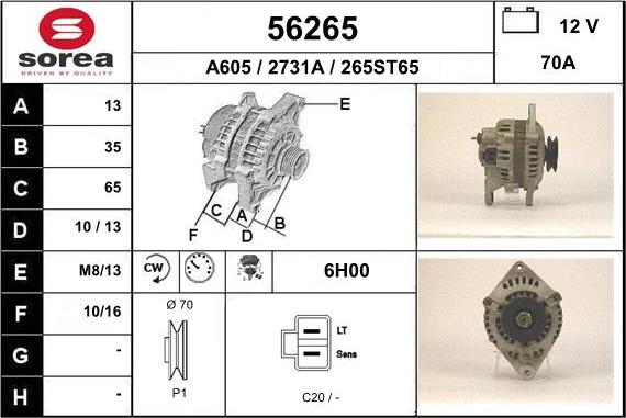 EAI 56265 - Alternator furqanavto.az