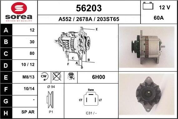 EAI 56203 - Alternator furqanavto.az