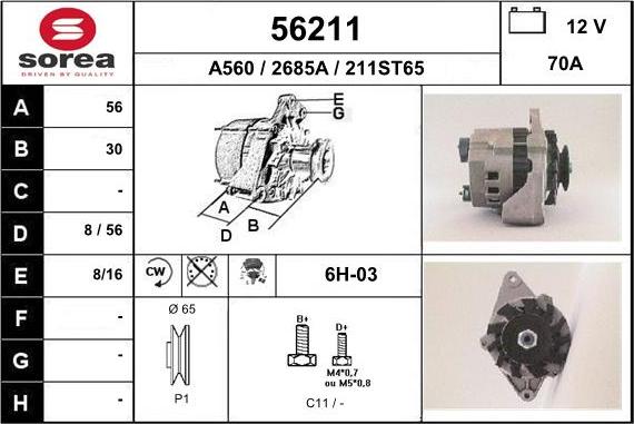 EAI 56211 - Alternator furqanavto.az