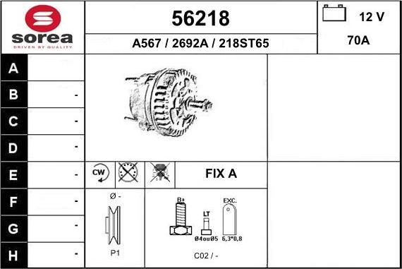 EAI 56218 - Alternator furqanavto.az