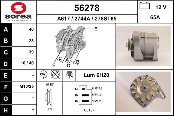 EAI 56278 - Alternator furqanavto.az