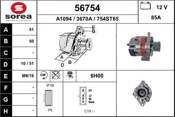 EAI 56754 - Alternator furqanavto.az