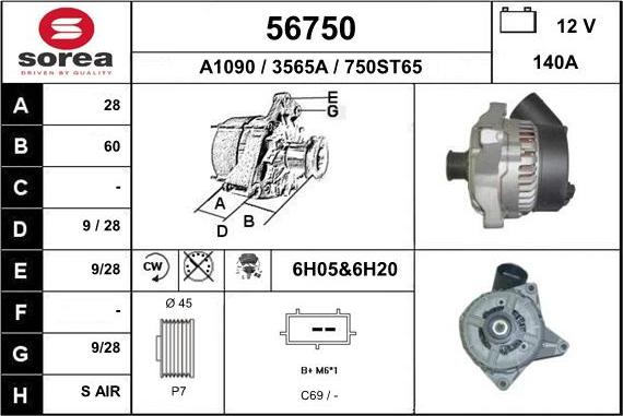 EAI 56750 - Alternator furqanavto.az