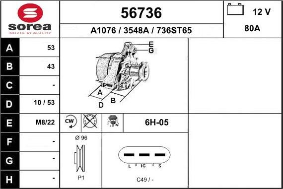 EAI 56736 - Alternator furqanavto.az