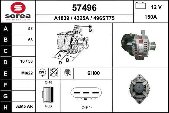 EAI 57496 - Alternator furqanavto.az