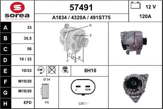 EAI 57491 - Alternator furqanavto.az