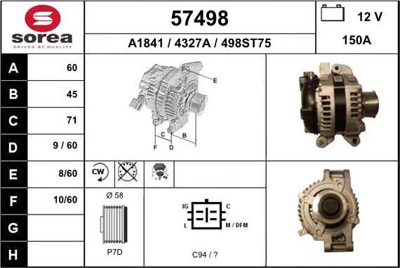 EAI 57498 - Alternator furqanavto.az