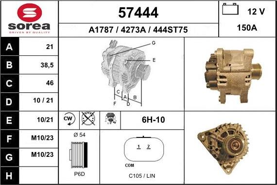 EAI 57444 - Alternator furqanavto.az