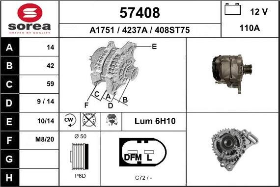 EAI 57408 - Alternator furqanavto.az