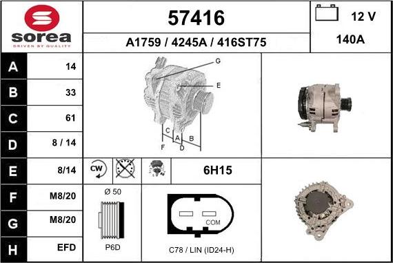 EAI 57416 - Alternator furqanavto.az