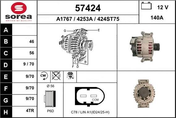 EAI 57424 - Alternator furqanavto.az