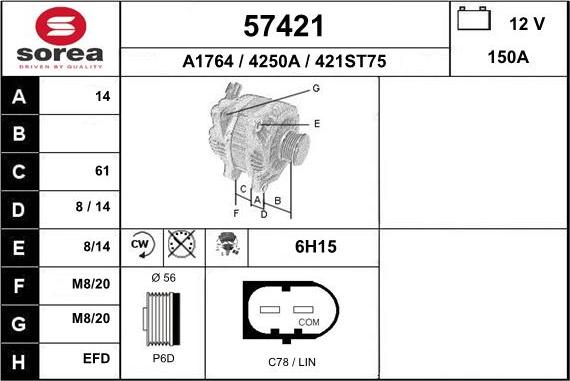 EAI 57421 - Alternator furqanavto.az