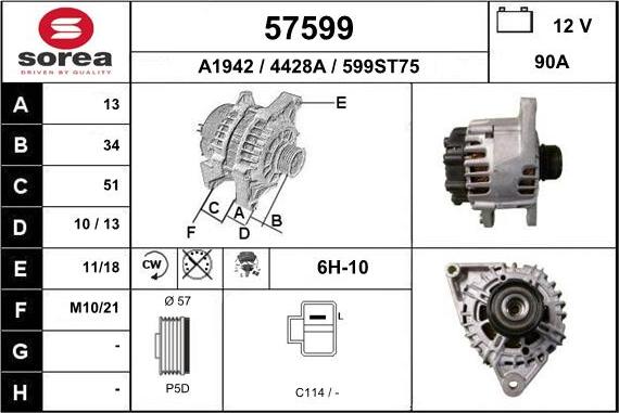 EAI 57599 - Alternator furqanavto.az