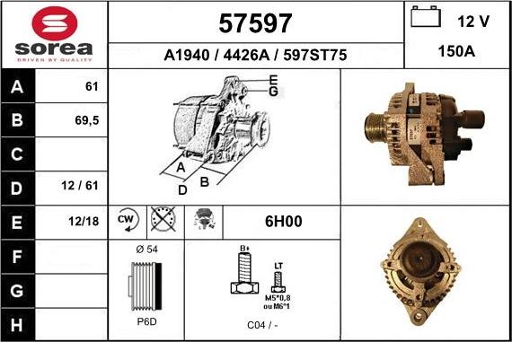 EAI 57597 - Alternator furqanavto.az