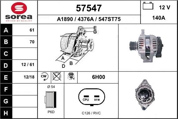 EAI 57547 - Alternator furqanavto.az