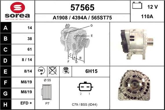 EAI 57565 - Alternator furqanavto.az