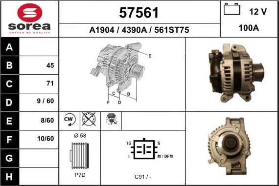 EAI 57561 - Alternator furqanavto.az