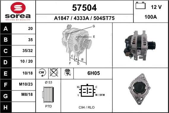 EAI 57504 - Alternator furqanavto.az