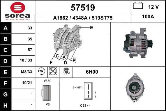 EAI 57519 - Alternator furqanavto.az