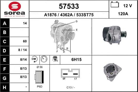 EAI 57533 - Alternator furqanavto.az