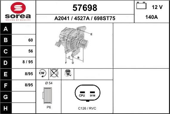 EAI 57698 - Alternator furqanavto.az