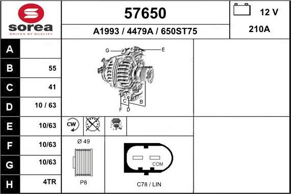 EAI 57650 - Alternator furqanavto.az