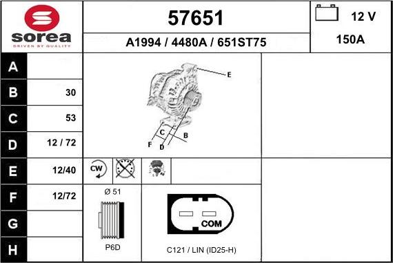 EAI 57651 - Alternator furqanavto.az