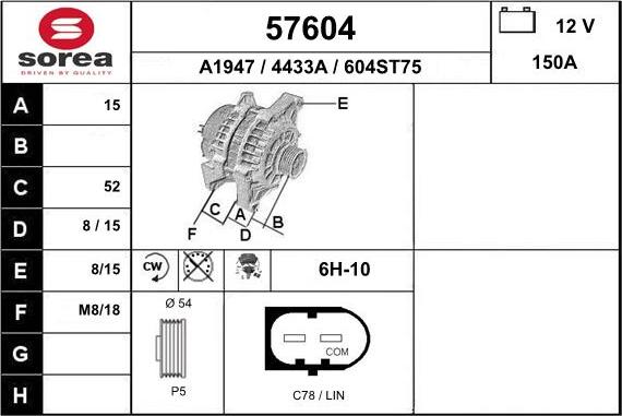 EAI 57604 - Alternator furqanavto.az