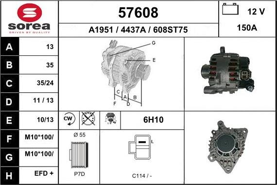 EAI 57608 - Alternator furqanavto.az