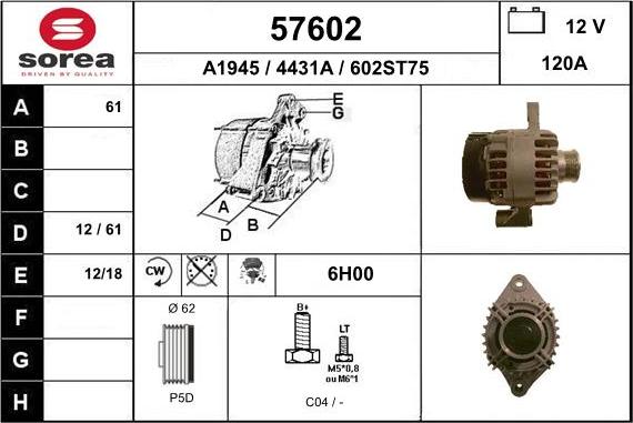 EAI 57602 - Alternator furqanavto.az