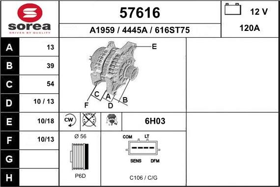 EAI 57616 - Alternator furqanavto.az