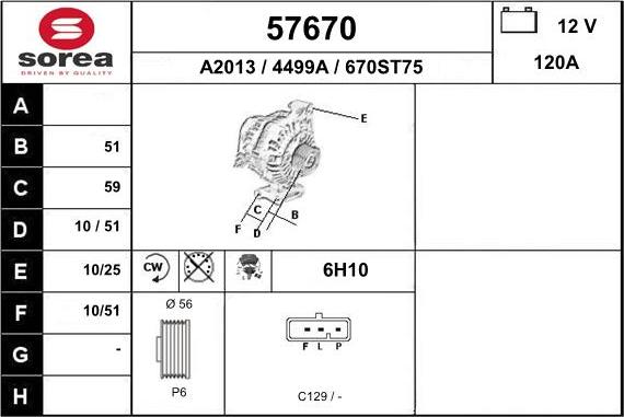 EAI 57670 - Alternator furqanavto.az