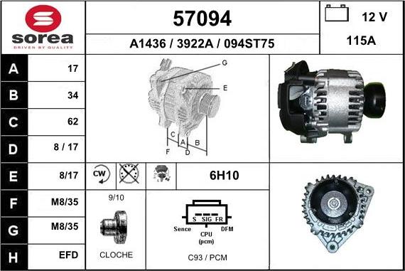 EAI 57094 - Alternator furqanavto.az