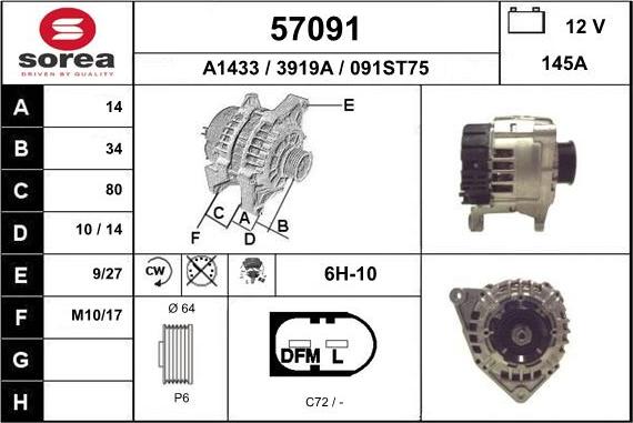 EAI 57091 - Alternator furqanavto.az