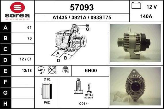 EAI 57093 - Alternator furqanavto.az