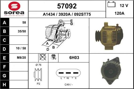 EAI 57092 - Alternator furqanavto.az