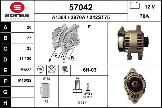 EAI 57042 - Alternator furqanavto.az