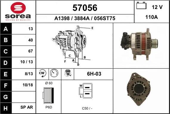 EAI 57056 - Alternator furqanavto.az