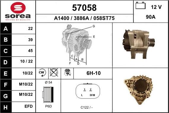 EAI 57058 - Alternator furqanavto.az